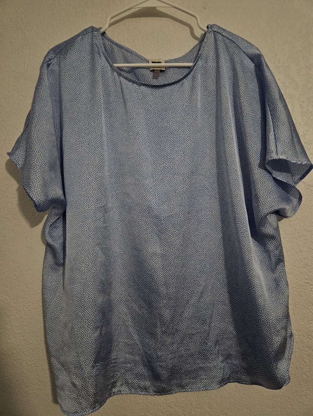 Anne Klein Light Blue Short Sleeve Blouse